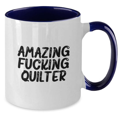 Quilter Gifts from Friends and Family - Two Tone Coffee Mug with Funny Quote, Perfect for Christmas Unique Presents - Additional
