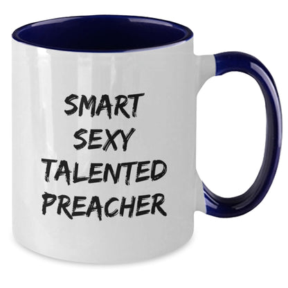 Funny Preacher Gifts from Men - Two Tone Coffee Mugs, Christmas Unique Gifts for Preacher Friends Coworkers Family - Additional