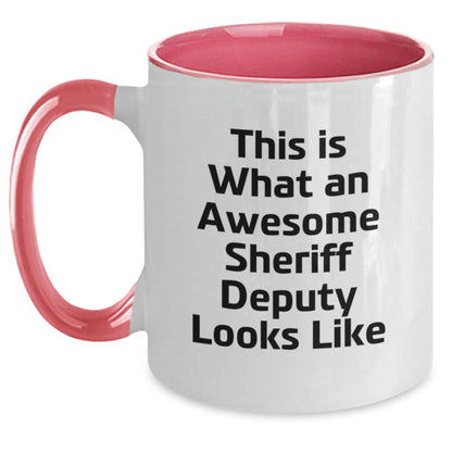 Funny Sheriff Deputy Gifts from Men to Sheriff Deputy, Two Tone Coffee Mug This Is What An Awesome Sheriff Deputy Looks Like, Christmas Unique Gifts - Main