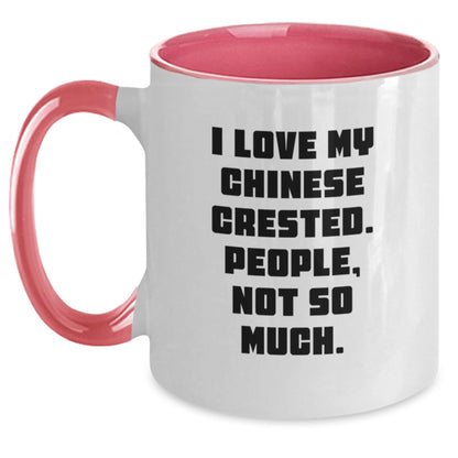 Funny Chinese Crested Dog Gifts from Friends - Unique Christmas Unique Gifts for Chinese Crested Dog Lovers - Chinese Crested Dog Two Tone Coffee Mug - Main