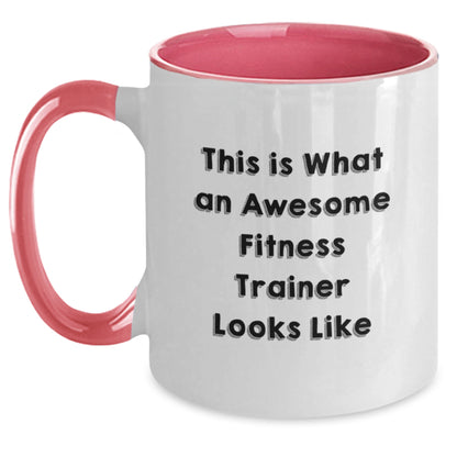 Gifts from Loved Ones, Funny Fitness Trainer Quotes, Two Tone Coffee Mug for Fitness Trainer Friends, Valentine's Unique Gifts - Main