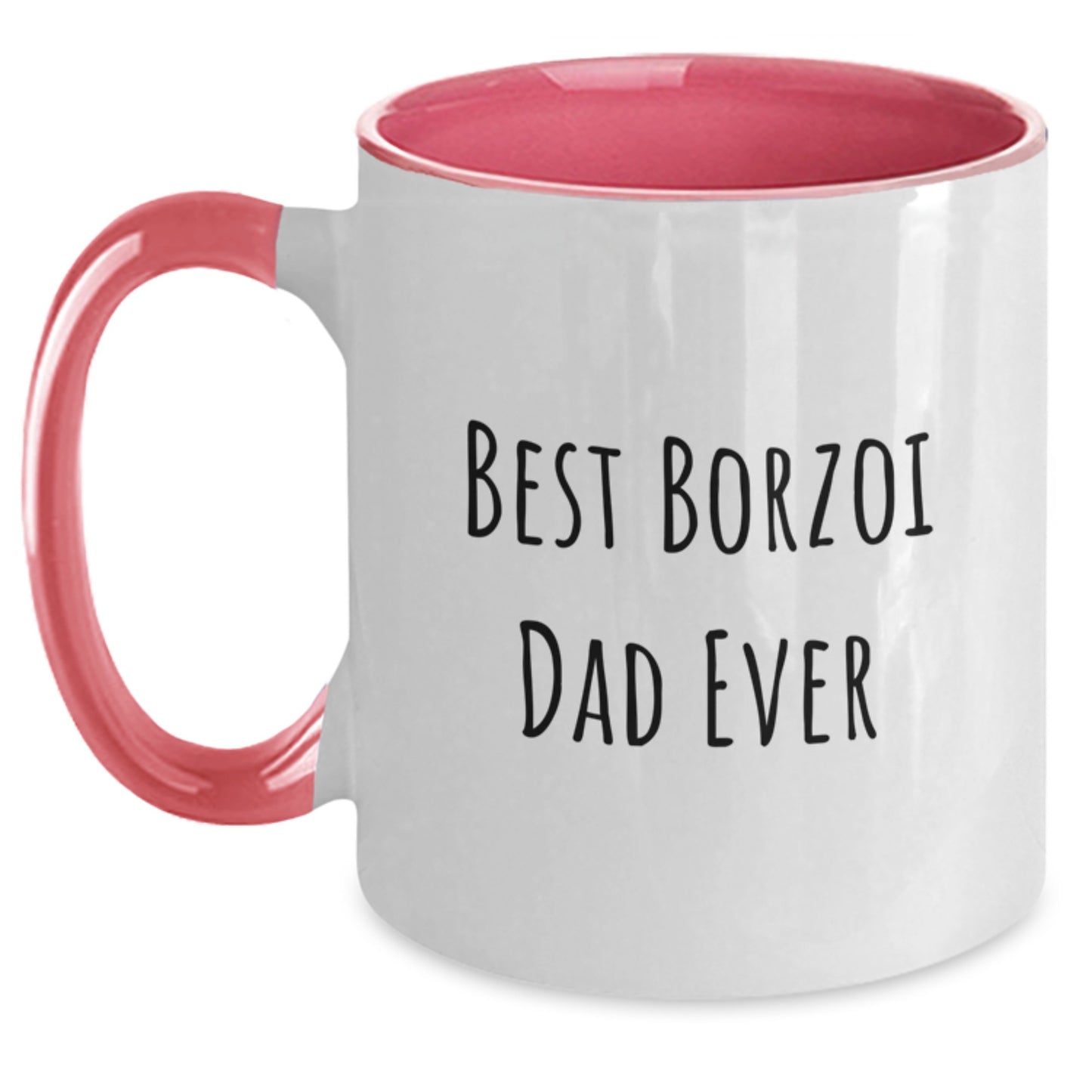 Funny Borzoi Dog Gifts, Best Borzoi Dad Ever, Valentine's Unique Mugs, Two Tone Coffee Mug, Gifts for Borzoi Dog Lovers, Gifts from Family - Main