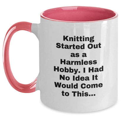 Knitting Enthusiasts Gifts for Valentine's, Funny Two Tone Coffee Mugs for Men, Women, Friends, Coworkers, Family - Main