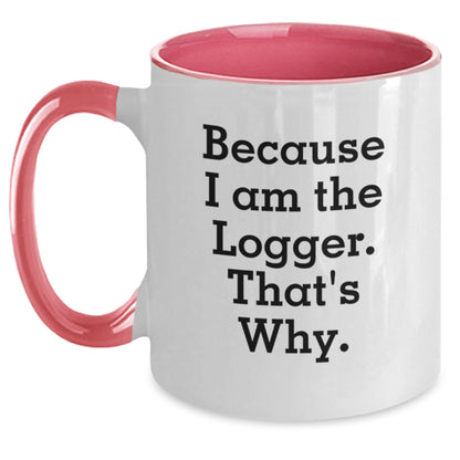 Funny Logger Christmas Unique Gifts from Men to Logger Friends Two Tone Coffee Mug - Main