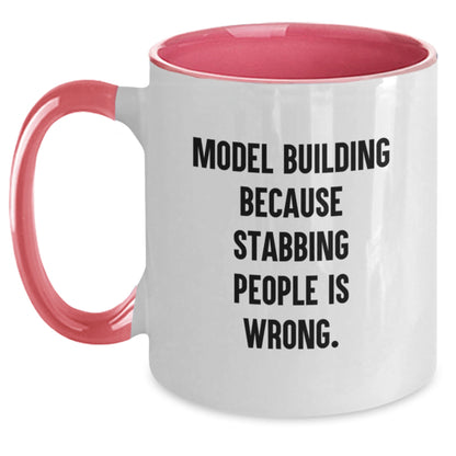 Funny Model Building Gifts from Friends, Unique Two Tone Coffee Mugs for Model Building Enthusiasts, Christmas Unique Gifts - Main