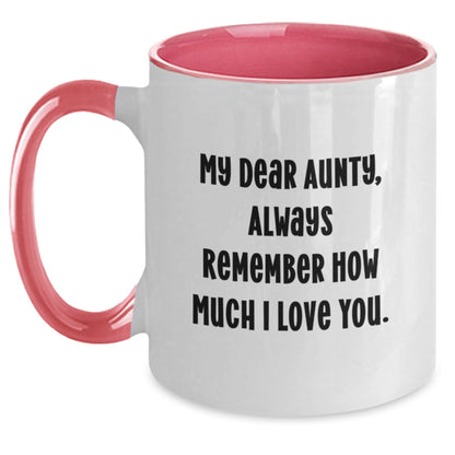 Funny Quotes Gifts from Family for Aunty, Two Tone Christmas Coffee Mug, Always Remember How Much I Love You. - Main