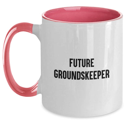 Funny groundskeeper Gifts from Friends, Unique Christmas Memorable Presents for groundskeeper, Two Tone Coffee Mug with Quote - 'Future groundskeeper' - Main