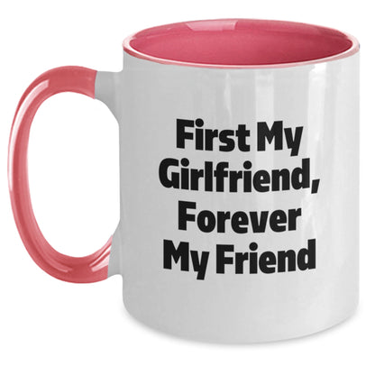 Funny Gifts for Sweetheart, First My Sweetheart Forever My Friend Two Tone Coffee Mug, Christmas Unique Mug - Main