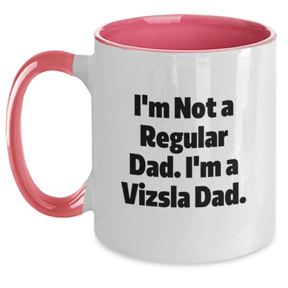 Vizsla Dog Dad Christmas Two Tone Coffee Mugs, Funny Gifts from Mom, Gifts for Vizsla Dog Lover Friends, Unique Christmas Unique Gifts - Main