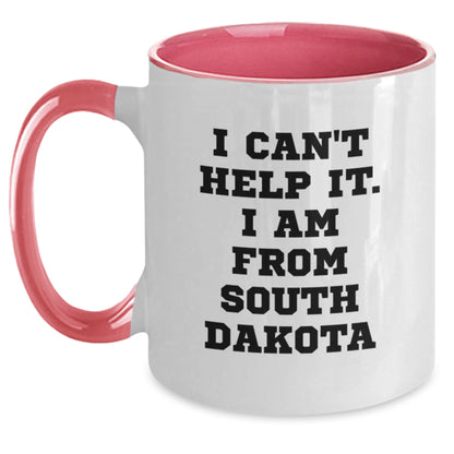 Funny Gifts from South Dakota, Men and Women Love Two Tone Coffee Mugs 'I Cant Help It I Am From South Dakota', Christmas Unique Gifts - Main