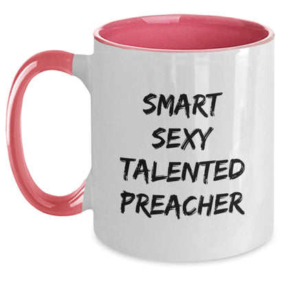 Funny Preacher Gifts from Men - Two Tone Coffee Mugs, Christmas Unique Gifts for Preacher Friends Coworkers Family - Main
