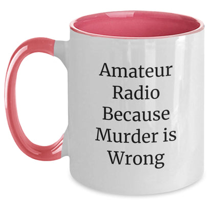 Funny Amateur Radio Gifts for Men from Family, Unique Two Tone Coffee Mug Christmas Memorable Presents - Main