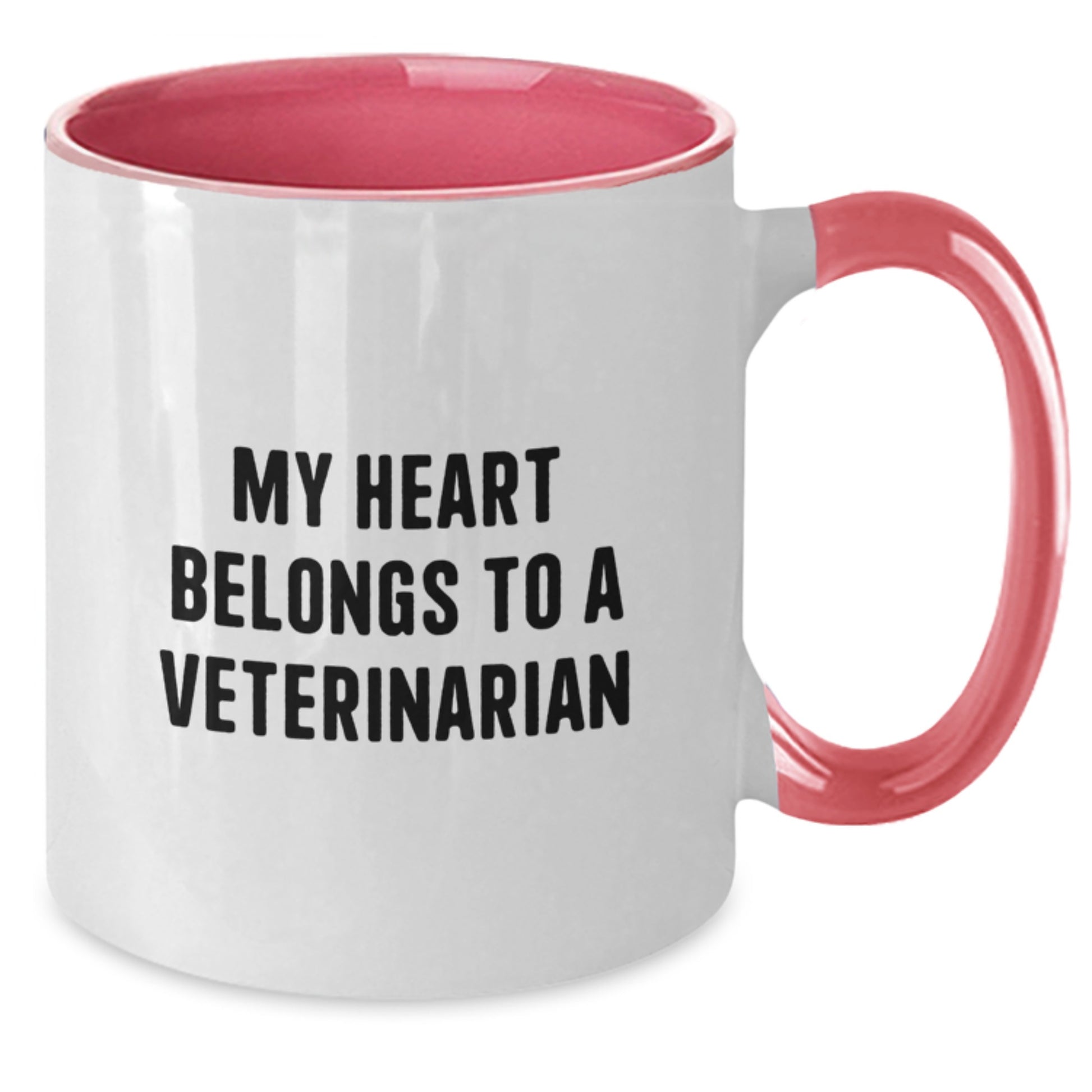 Funny Veterinarian Gifts from Family - My Heart Belongs To A Veterinarian Two Tone Coffee Mug for Birthday - Additional