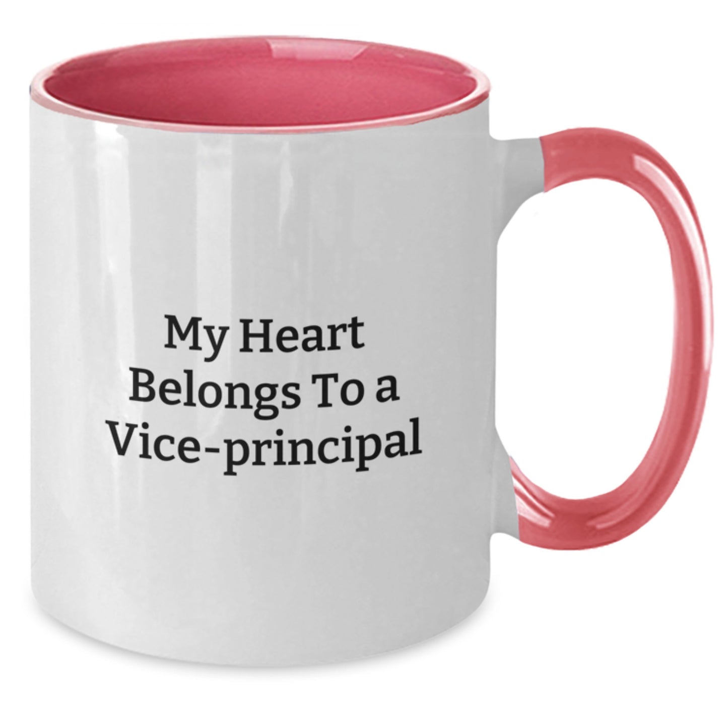 Funny Vice-principal Gifts from Friends, Two Tone Coffee Mug, My Heart Belongs To A Vice-principal Christmas Unique Gifts for Vice-principal - Additional