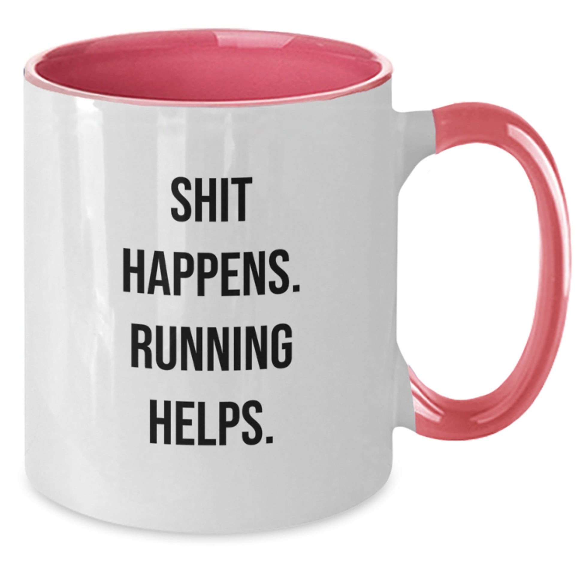Funny Running Gifts, Unique Two Tone Coffee Mugs, 'Shit Happens. Running Helps.' Christmas Memorable Presents for Running Men Women Friends Family - Additional