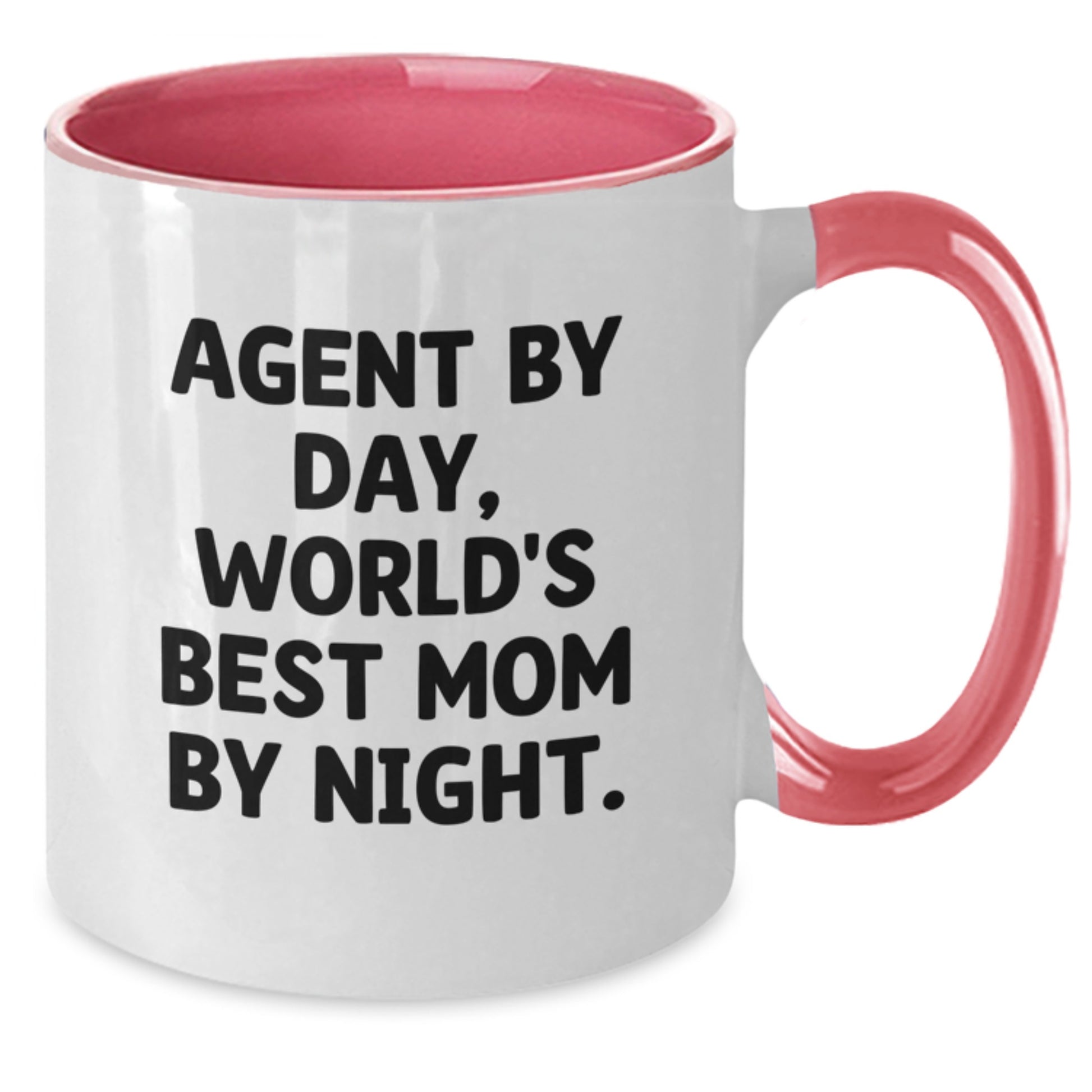 Agent By Day Funny Two Tone Coffee Mugs for Agents from Parents, Mom, Dad, or Friends - Additional
