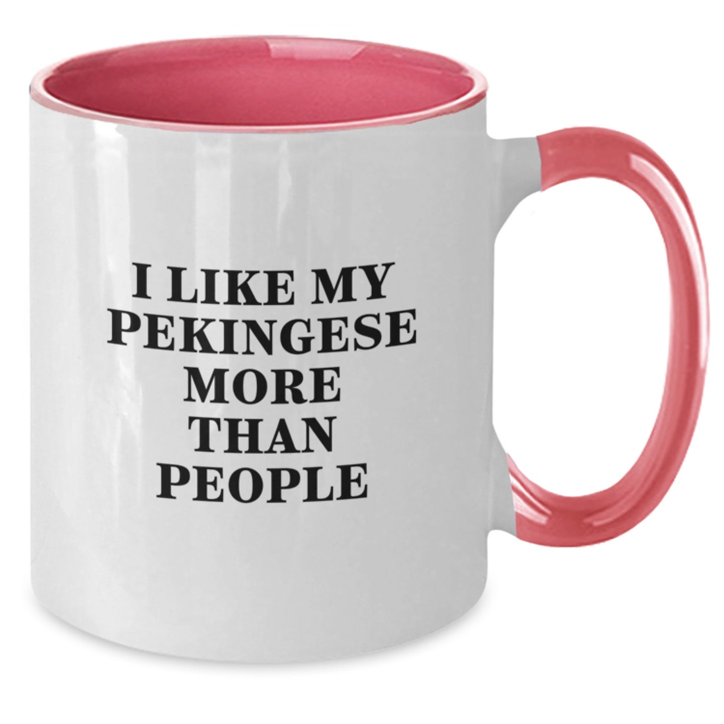 Funny Pekingese Dog Lovers More Than People Gifts from Friends and Family for Pekingese Dog Birthday Unique Gifts, Two Tone Coffee Mug - Additional