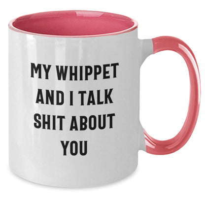 Whippet Dog Lover's Funny Valentine's Two Tone Coffee Mugs - Gifts from Men to Whippet Dog Owners - Additional