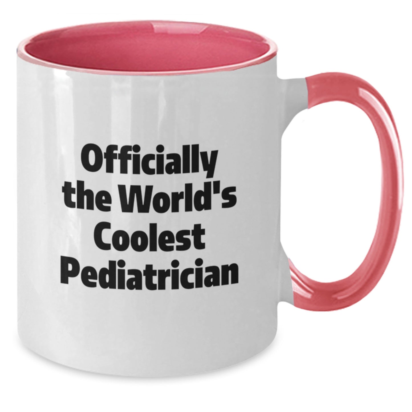 Funny Gifts from Family to Officially The Worlds Coolest Pediatrician Two Tone Coffee Mug Set in Various Christmas Themes - Additional