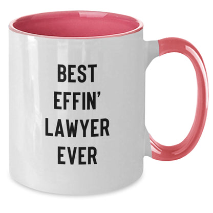 Funny Lawyer Mug Gifts from Friends and Family this Christmas - Best Effin' Lawyer Ever Two Tone Coffee Mug - Additional