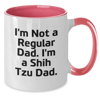 Funny Shih Tzu Dad Gifts from Men to Family, Unique Christmas Unique Gifts for Shih Tzu Dog Owners and Lovers, Two Tone Coffee Mug - Additional
