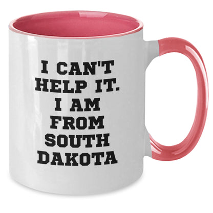 Funny Gifts from South Dakota, Men and Women Love Two Tone Coffee Mugs 'I Cant Help It I Am From South Dakota', Christmas Unique Gifts - Additional