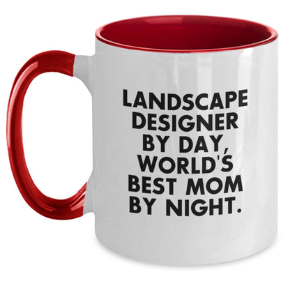 Funny Landscape Designer Gifts from Mom for World's Best Landscape Designer Daughter - Two Tone Coffee Mug - Christmas Unique Mugs for Landscape Designer Men or Women - Main