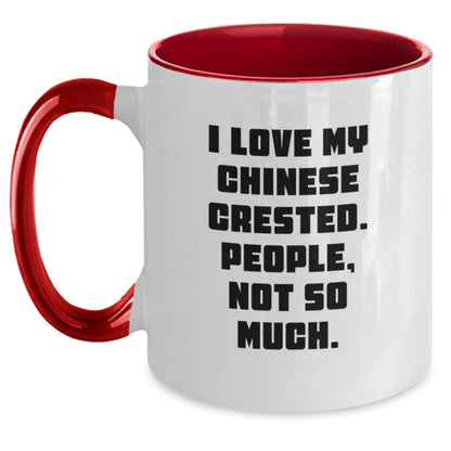 Funny Chinese Crested Dog Gifts from Friends - Unique Christmas Unique Gifts for Chinese Crested Dog Lovers - Chinese Crested Dog Two Tone Coffee Mug - Main