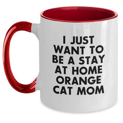Funny Orange Cat Mom Gifts from Friends, Unique Christmas Unique Gifts for Orange Cat Lovers, Two Tone Coffee Mug - Main