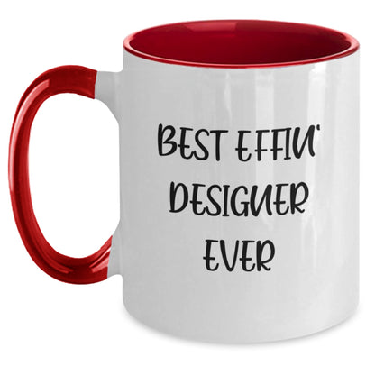 Funny Best Effin' Designer Ever Two Tone Coffee Mug Gifts from Friends and Family on Christmas - Main