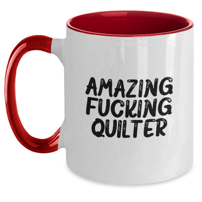 Quilter Gifts from Friends and Family - Two Tone Coffee Mug with Funny Quote, Perfect for Christmas Unique Presents - Main