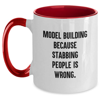 Funny Model Building Gifts from Friends, Unique Two Tone Coffee Mugs for Model Building Enthusiasts, Christmas Unique Gifts - Main