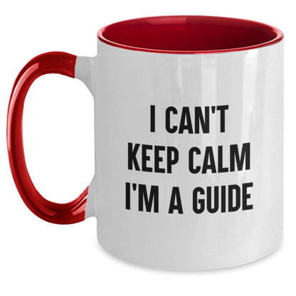 Funny Guide Gifts for Men Women Friends Coworkers from Family - I Can't Keep Calm I'm A Guide Two Tone Coffee Mugs - Main