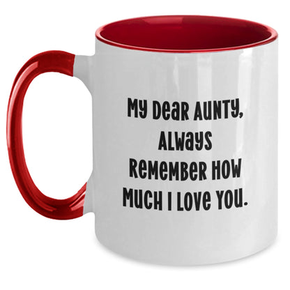 Funny Quotes Gifts from Family for Aunty, Two Tone Christmas Coffee Mug, Always Remember How Much I Love You. - Main