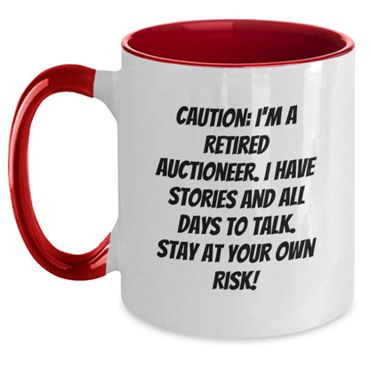 Funny Auctioneer Gifts, Gifts from Friends for a Retired Auctioneer, Two Tone Coffee Mug, Christmas Unique Presents - Main