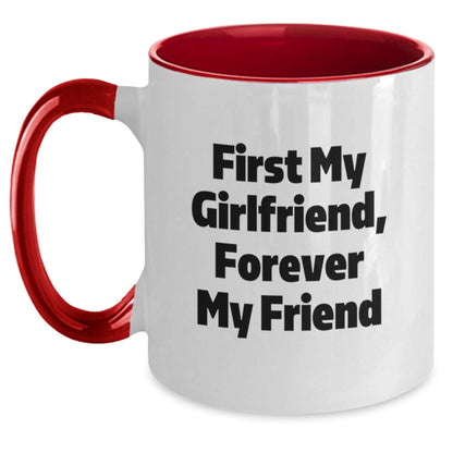 Funny Gifts for Sweetheart, First My Sweetheart Forever My Friend Two Tone Coffee Mug, Christmas Unique Mug - Main