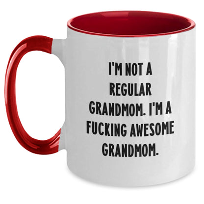 Funny Grandmom Gifts from Men to Women - Awesome Grandmom Christmas Unique Presents for Grandmom Two Tone Coffee Mug - Main