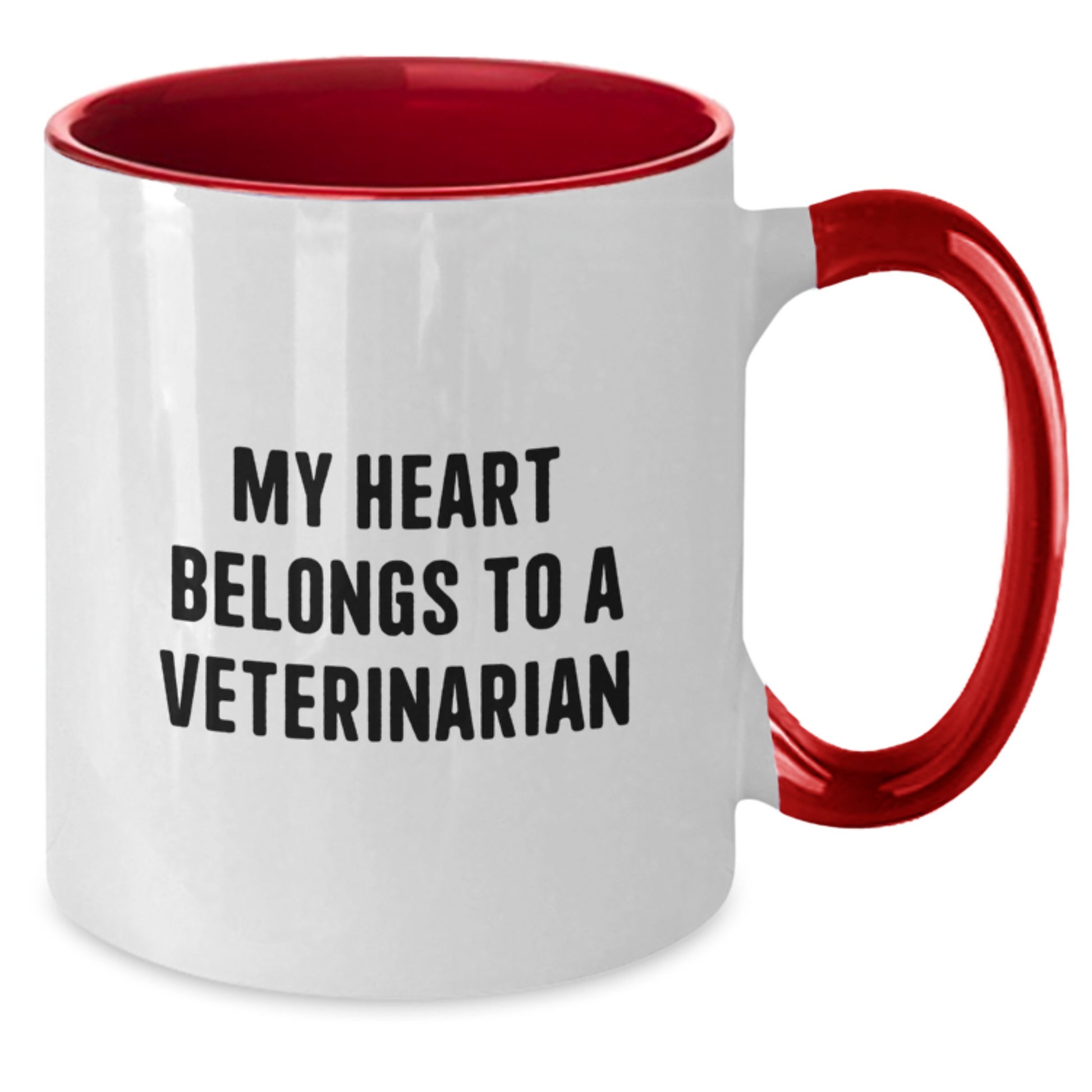 Funny Veterinarian Gifts from Family - My Heart Belongs To A Veterinarian Two Tone Coffee Mug for Birthday - Additional