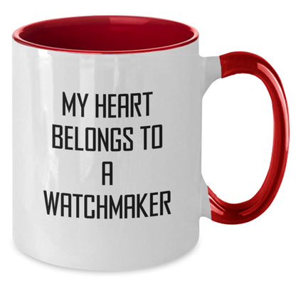 Funny Watchmaker Gifts from Men to Watchmaker Friends, Unique Two Tone Coffee Mug for Christmas - Additional