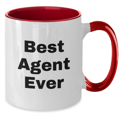 Funny Agent Gifts from Men to Agent Friends - Best Agent Ever Two Tone Coffee Mug for Christmas Unique Gifts - Additional