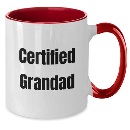 Funny Grandad Gifts from Men to Grandad on Valentine's Two Tone Coffee Mug - Certified Grandad Quote - Additional
