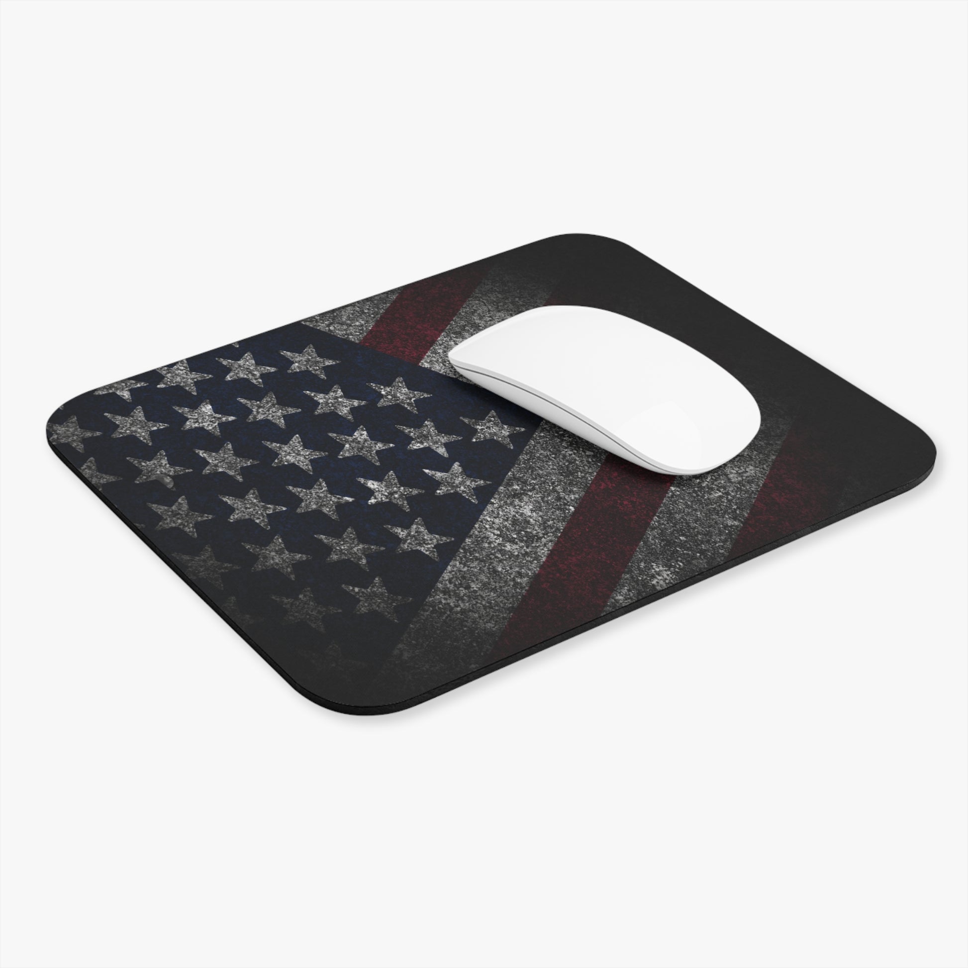 Weathered Rustic American Flag Mouse Pad, Desk Decor, Office Accessory, Patriotic Mouse Mat, Vintage Desk Pad - Victory Thru Vision 