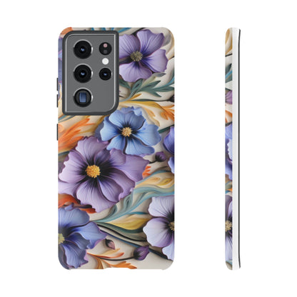 Tough Cases, Cosmos Flower Phone Cover, Floral Phone Case, Protective Phone Shell, Botanical Phone Skin, Flower Pattern