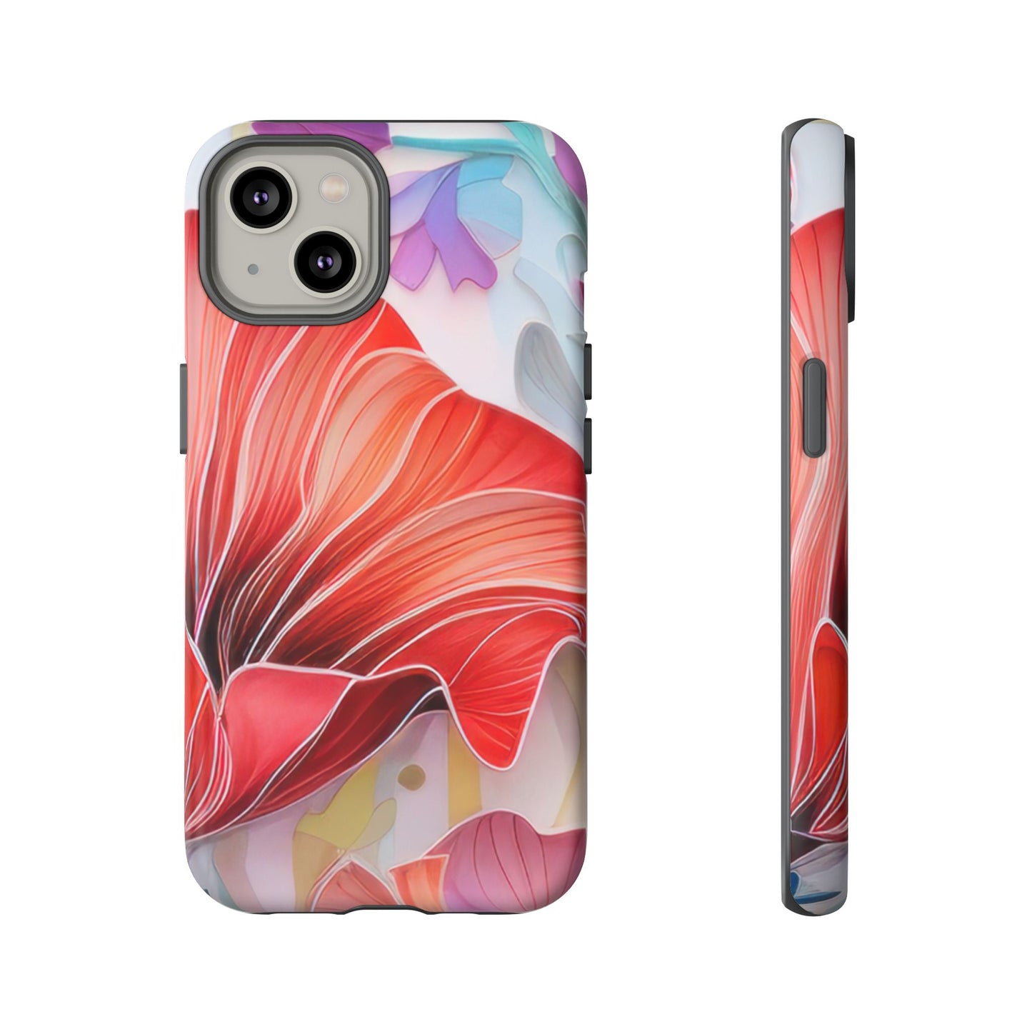 Purple Lily Tough Phone Case – Durable Floral Protective Cover for iPhone & Android