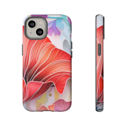 Purple Lily Tough Phone Case – Durable Floral Protective Cover for iPhone & Android