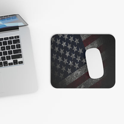 Weathered Rustic American Flag Mouse Pad, Desk Decor, Office Accessory, Patriotic Mouse Mat, Vintage Desk Pad - Victory Thru Vision 