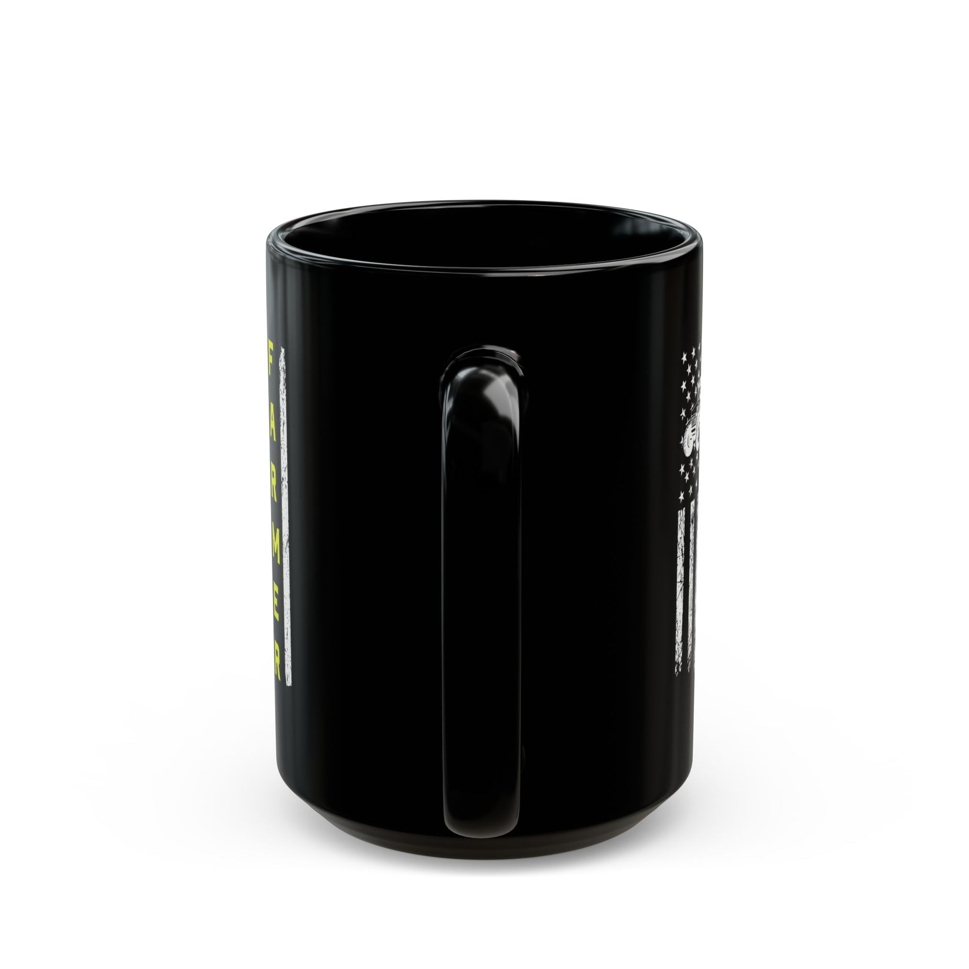 Patriotic Famer Coffee Mug, Farmer USA Flag Patriotic Farm Tractors Farming, Black Coffee Cup Gift for Farmers, Patriotic Ceramic Tea Mug, Farmhouse - Victory Thru Vision 