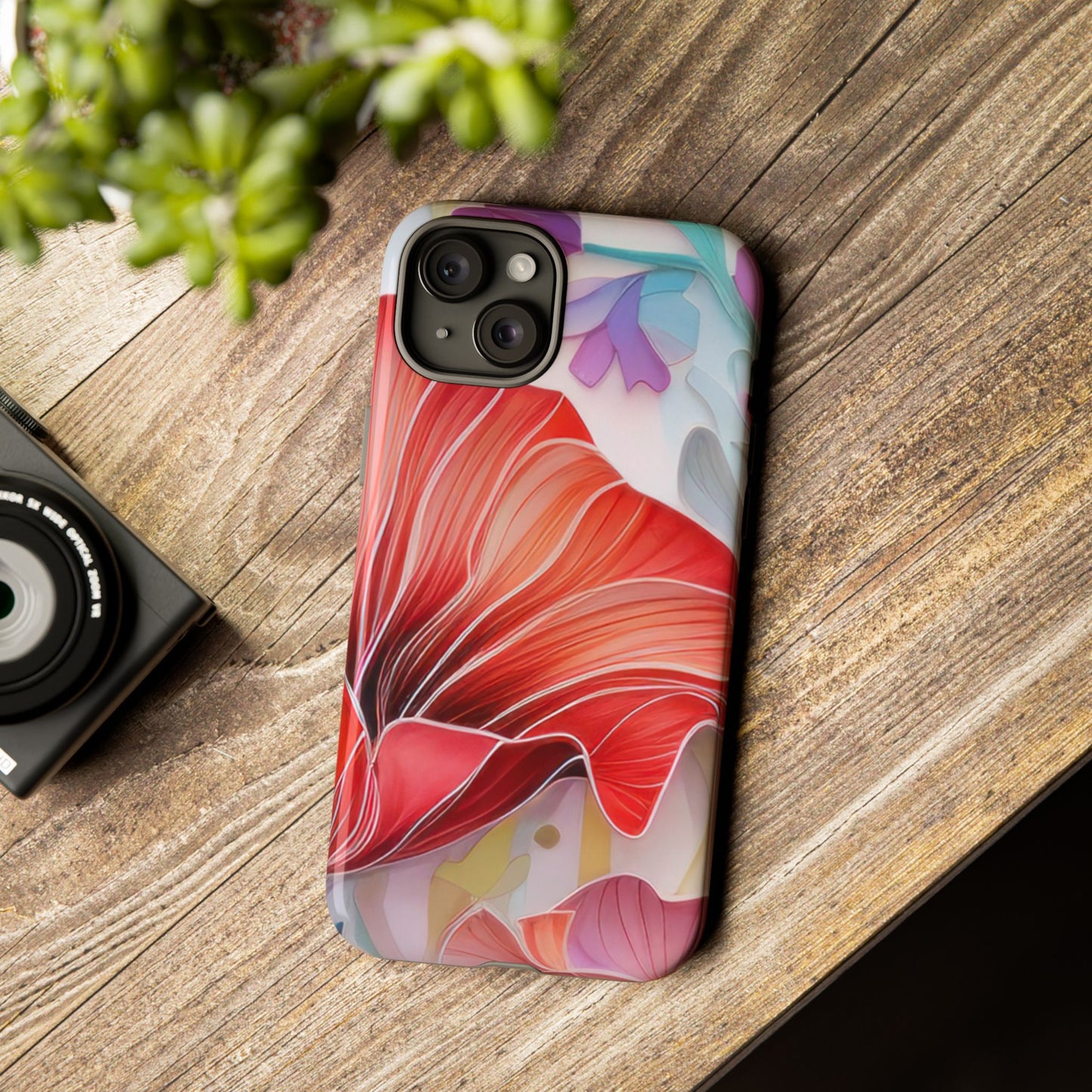 Purple Lily Tough Phone Case – Durable Floral Protective Cover for iPhone & Android