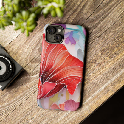 Purple Lily Tough Phone Case – Durable Floral Protective Cover for iPhone & Android