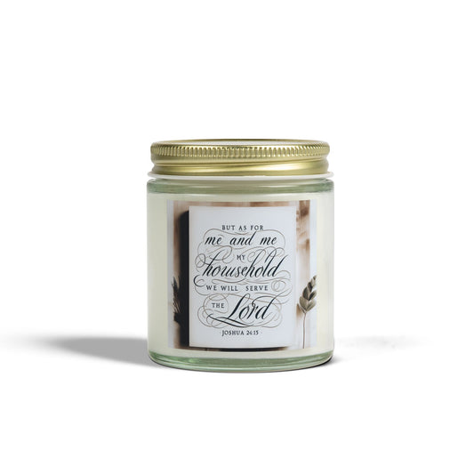 But As For Me and My House We Will Serve The Lord Scented Candles, Inspirational Quote Candle, Christian Home Decor, Religious Gift, John 24:15 Bible Verse Candle, Religious Candle - Victory Thru Vision 